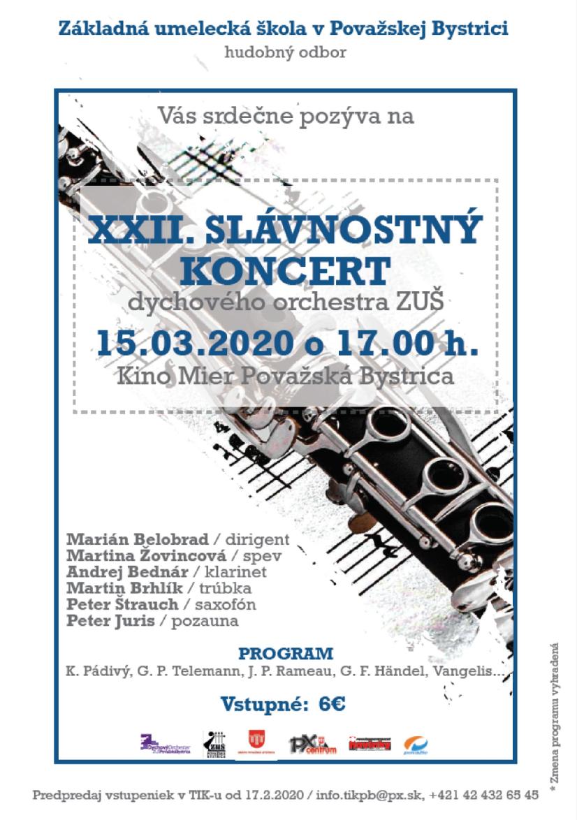 XXII. Slávnostný koncert DO ZUŠ zrušený