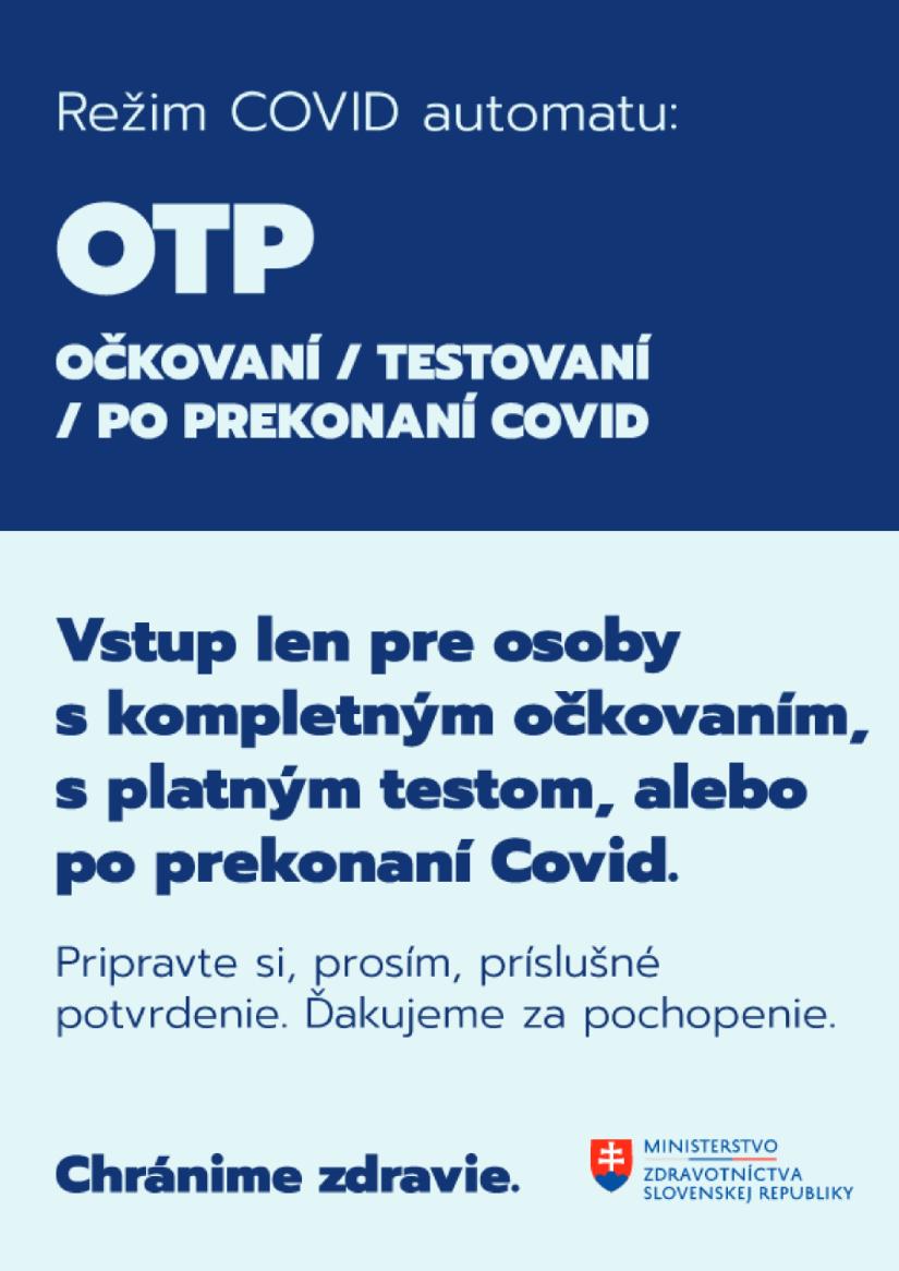 Režim COVID automatu - OTP