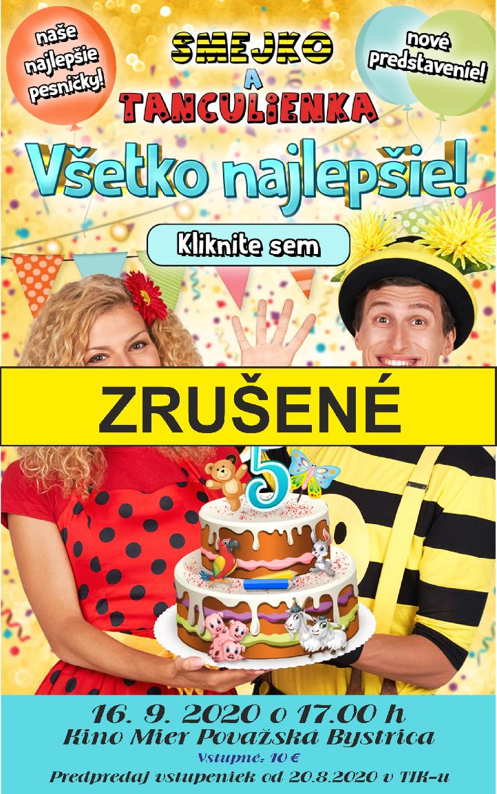 Predstavenie Smejko a Tanculienka zrušené